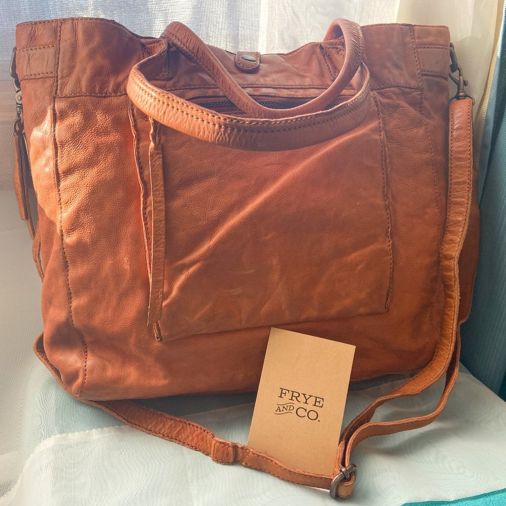 Frye Burnt Orange Leather Tote NWOT